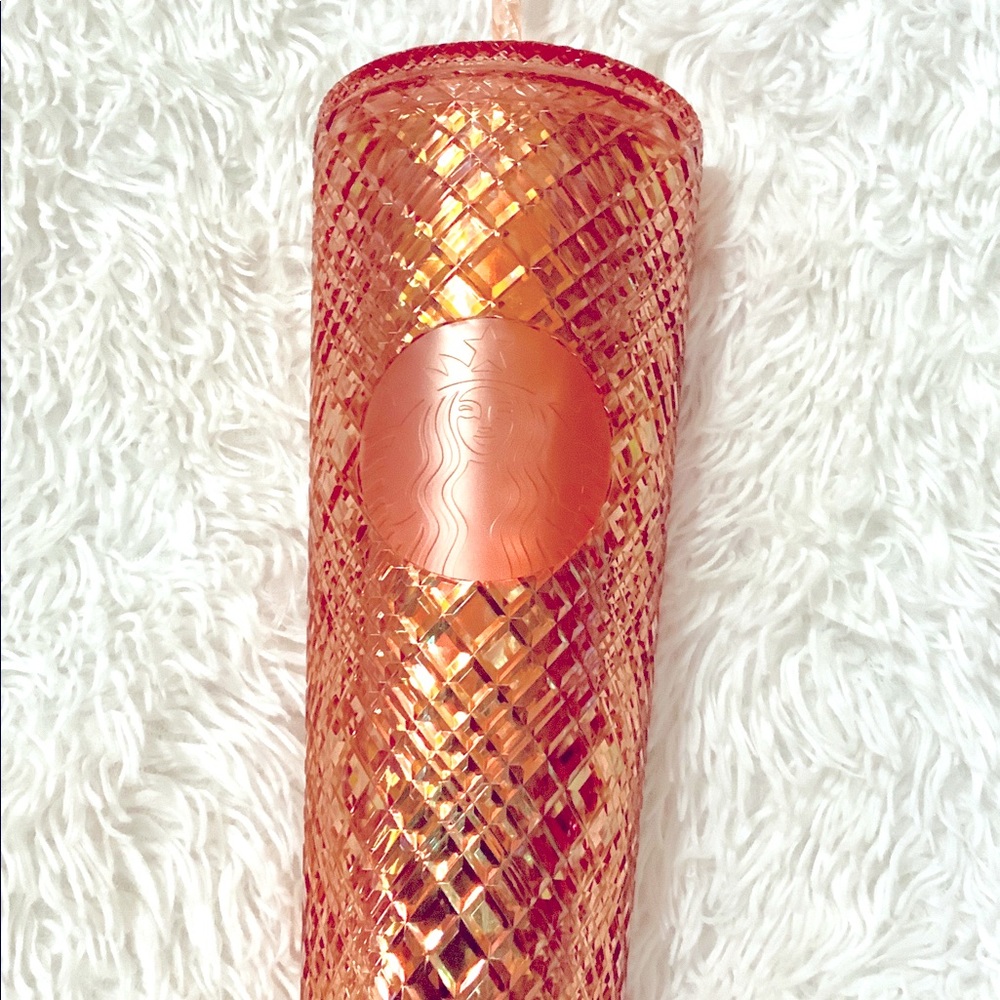 🔶Brand New 2021 Starbucks Holiday Rose Gold Jeweled 24oz Tumbler🔶